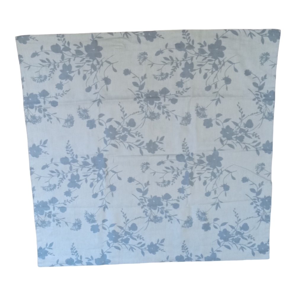 Pottery Barn Blue Floral Euro Sham Cotton Linen 30" x 30"